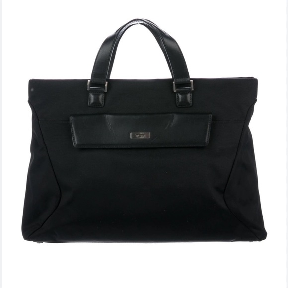 TUMI nylon leather trim convertible top handle shoulder laptop briefcase bag - Picture 2 of 10